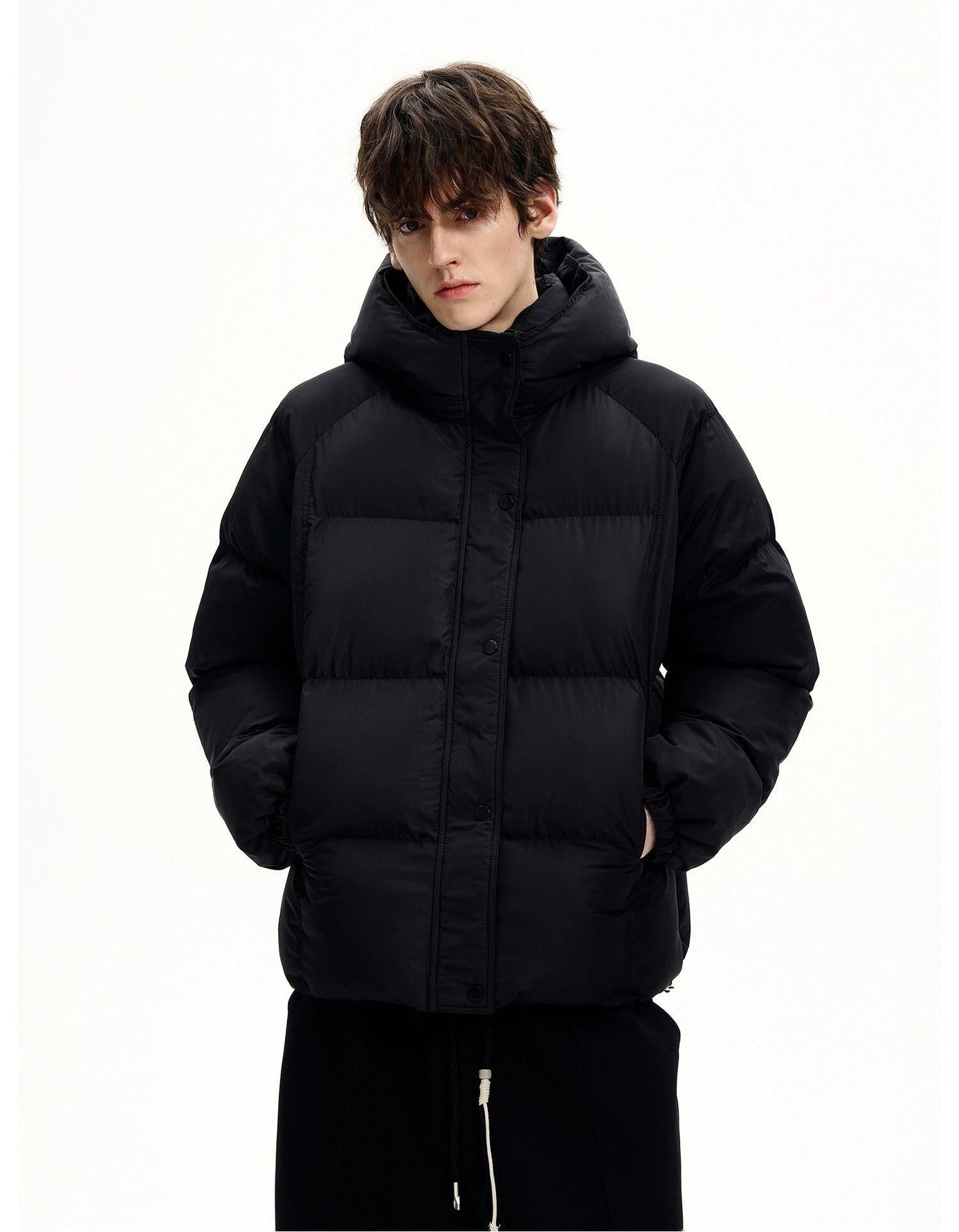 Funnel Hooded Puffer Jacket Korean Street Fashion Jacket By MaxDstr Shop Online at OH Vault