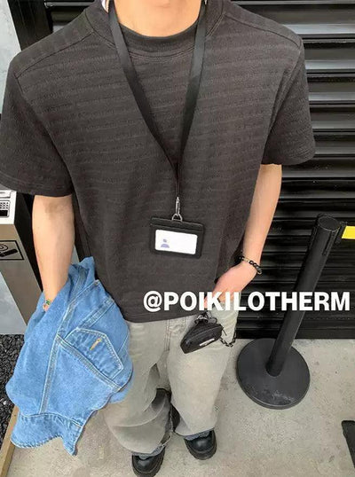 Textured Plain Color T-Shirt Korean Street Fashion T-Shirt By Poikilotherm Shop Online at OH Vault