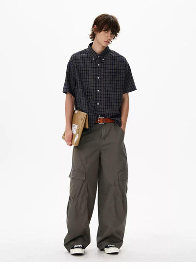 Basic Structured Cargo Jeans Korean Street Fashion Jeans By 77Flight Shop Online at OH Vault