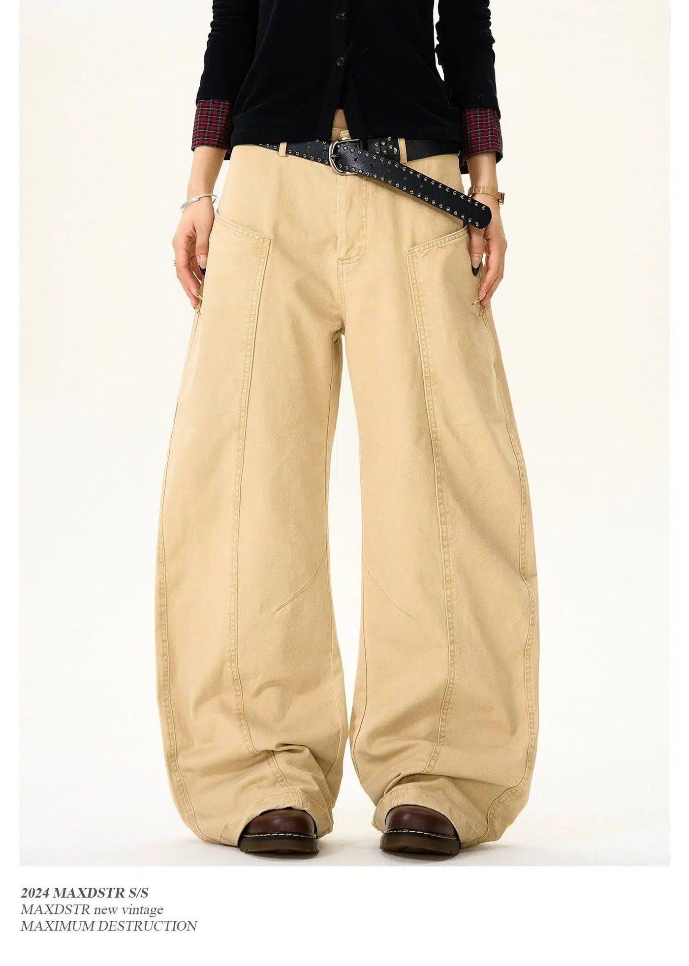 Irregular Big Pocket Wide Pants Korean Street Fashion Pants By MaxDstr Shop Online at OH Vault