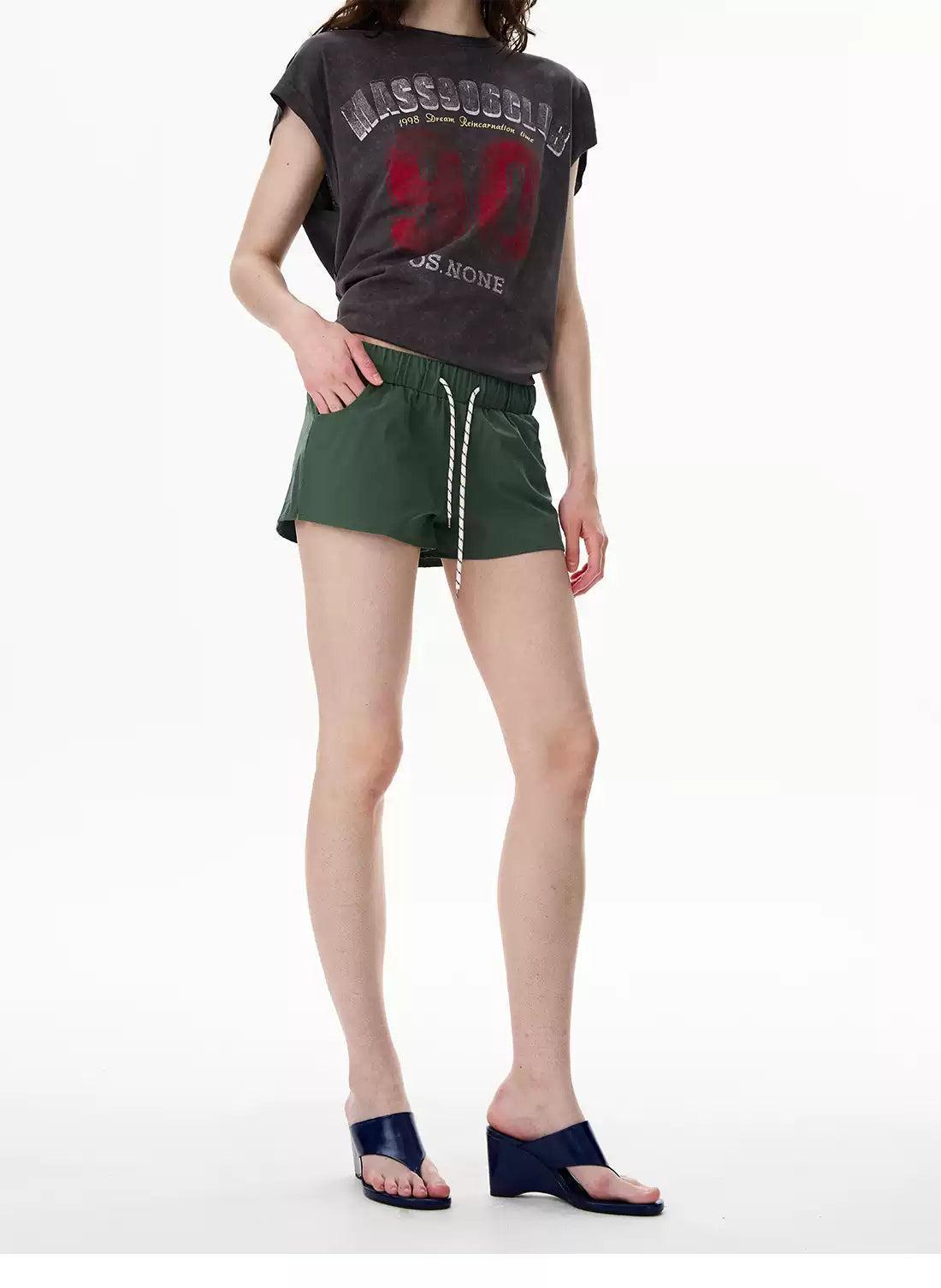 Drawstring Sporty Shorts Korean Street Fashion Shorts By 77Flight Shop Online at OH Vault