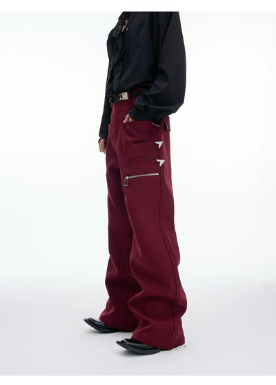 Chic Metallic Pocket Flared Pants Korean Street Fashion Pants By Argue Culture Shop Online at OH Vault