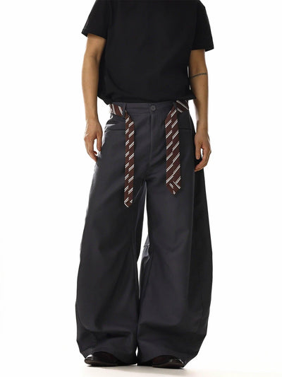 Striped Tie Wide Pants Korean Street Fashion Pants By MEBXX Shop Online at OH Vault