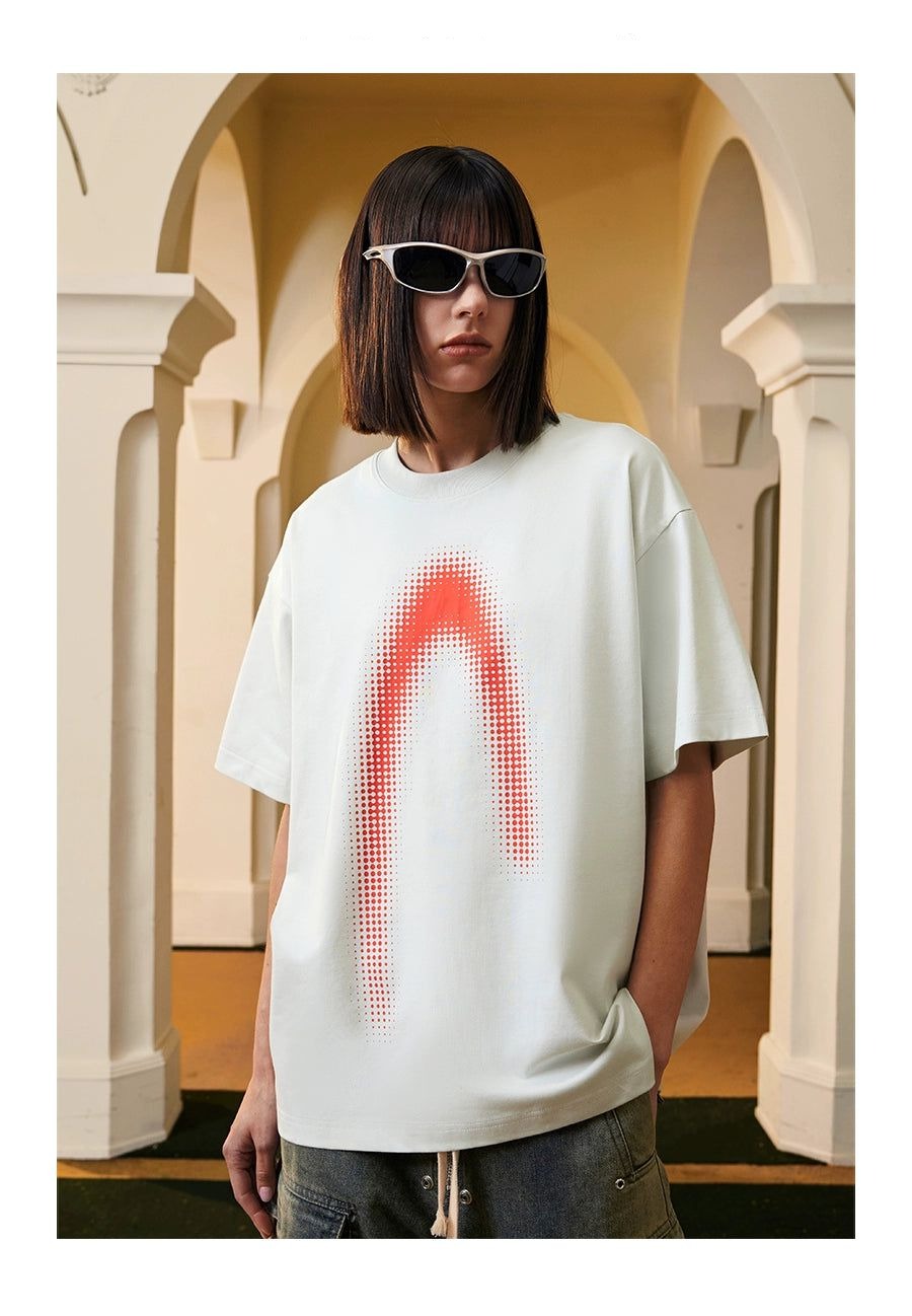 Half Tone Line T-Shirt Korean Street Fashion T-Shirt By A Chock Shop Online at OH Vault