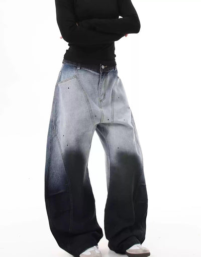 Gradient Ink-Splashed Jeans Korean Street Fashion Jeans By Blacklists Shop Online at OH Vault