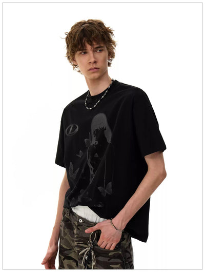 Woman SIlhouette Print T-Shirt Korean Street Fashion T-Shirt By Mr Nearly Shop Online at OH Vault