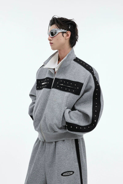 Sporty Contrast Block Jacket & Sweatpants Set Korean Street Fashion Clothing Set By Argue Culture Shop Online at OH Vault