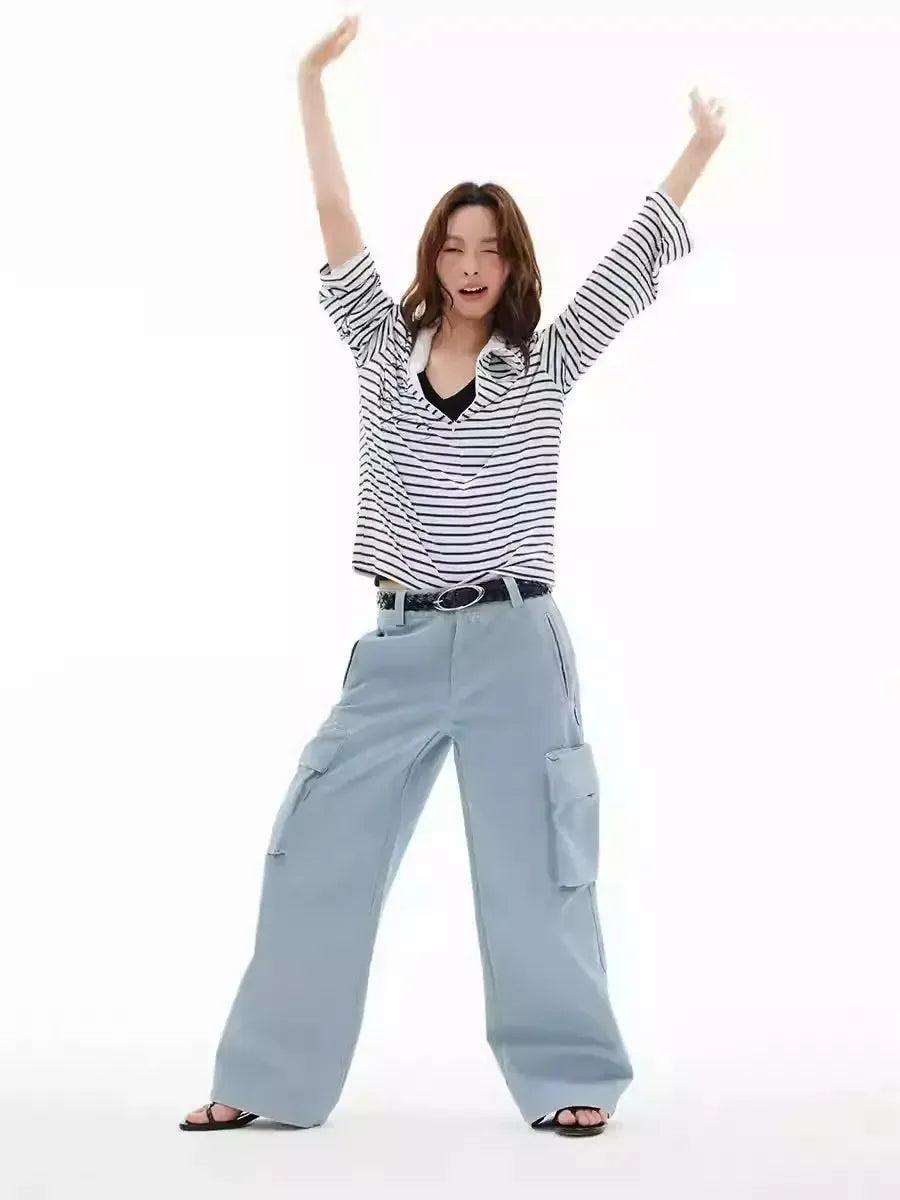 Clean Fit Straight Cargo Pants Korean Street Fashion Pants By Funky Fun Shop Online at OH Vault