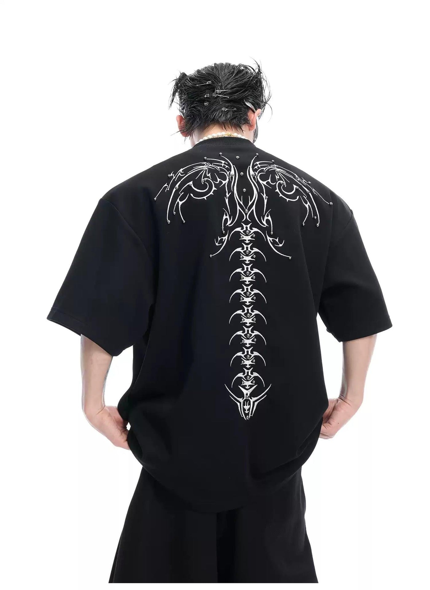 Skeleton Lines Print T-Shirt Korean Street Fashion T-Shirt By Argue Culture Shop Online at OH Vault