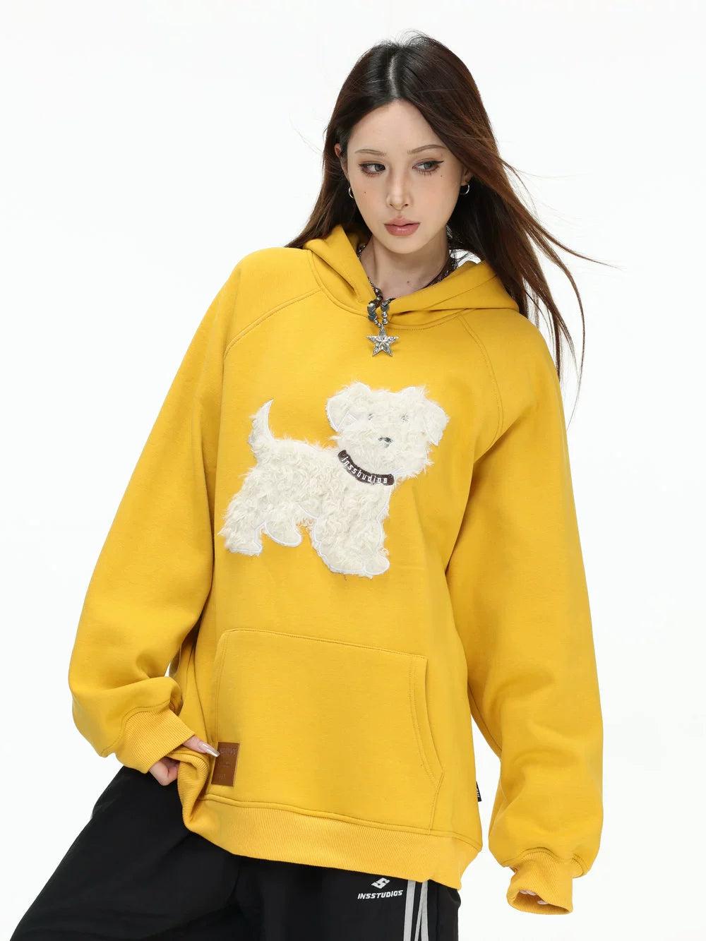 Flock Embroidered Hoodie Korean Street Fashion Hoodie By INS Korea Shop Online at OH Vault