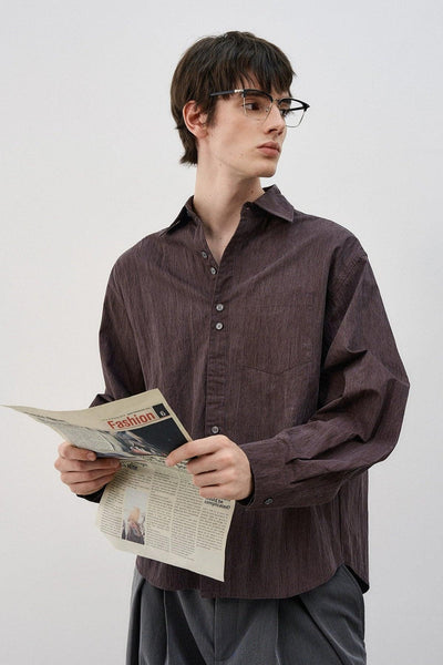 Crumple Textured Buttoned Shirt Korean Street Fashion Shirt By MaxDstr Shop Online at OH Vault