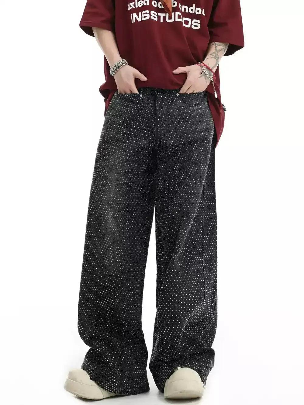 Starry Stone Straight Jeans Korean Street Fashion Jeans By INS Korea Shop Online at OH Vault