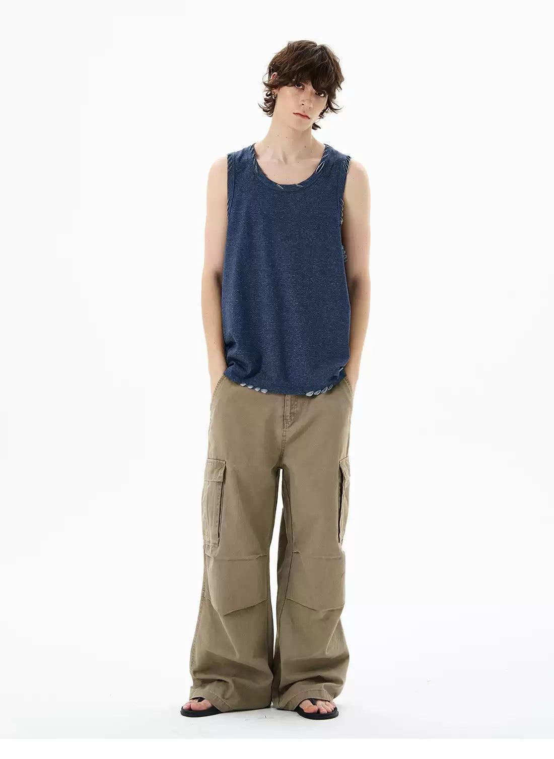 Workwear Pleated Cargo Pants Korean Street Fashion Pants By 77Flight Shop Online at OH Vault