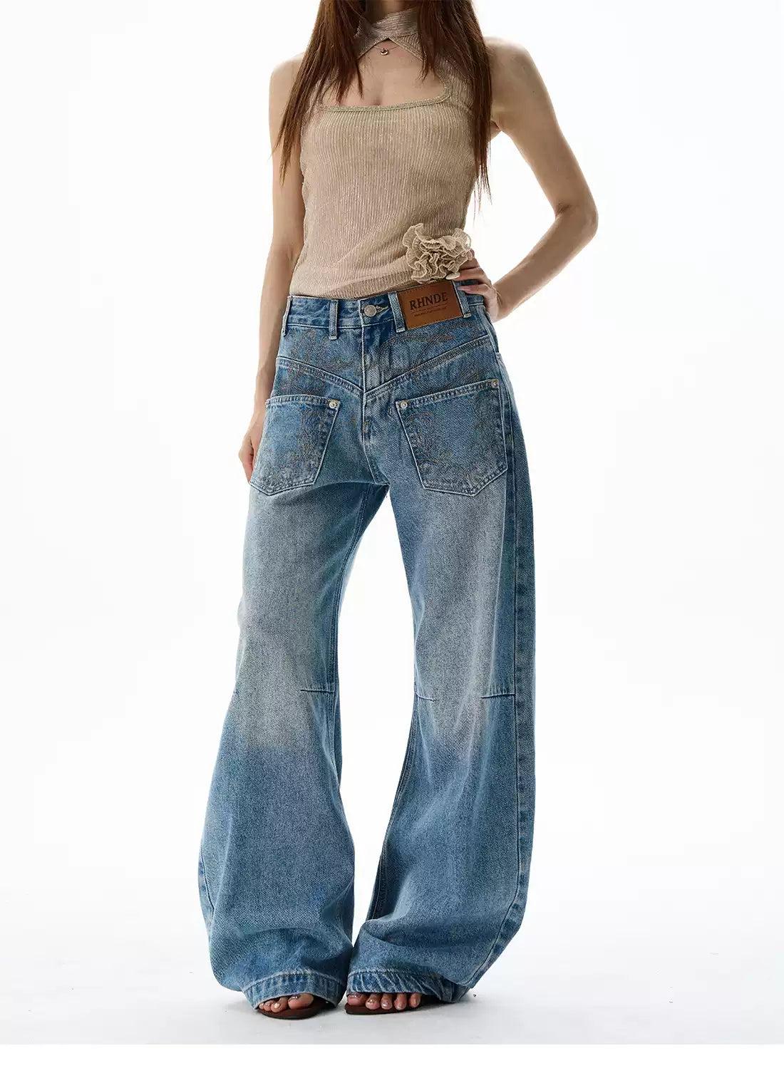 Front Pockets Faded Jeans Korean Street Fashion Jeans By 77Flight Shop Online at OH Vault