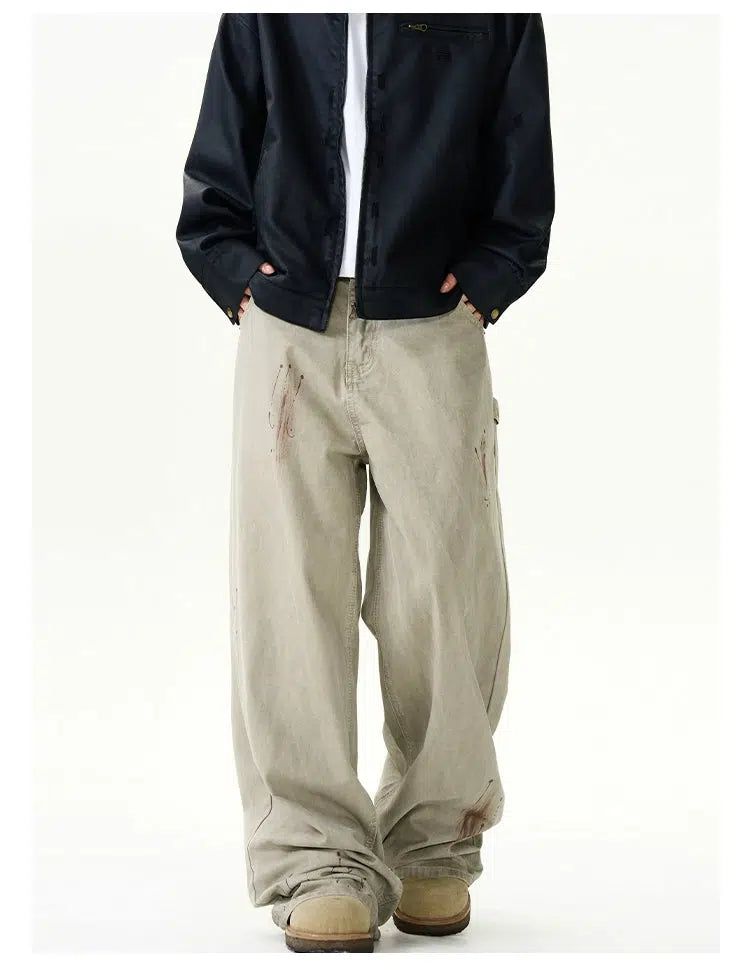 Casual Paint Smudged Pants Korean Street Fashion Pants By A PUEE Shop Online at OH Vault