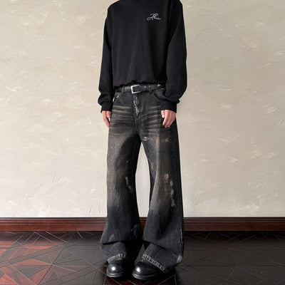 Bleach Wash Whiskered Jeans