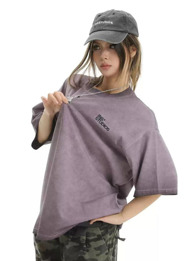 Faded Versatile T-Shirt Korean Street Fashion T-Shirt By INS Korea Shop Online at OH Vault
