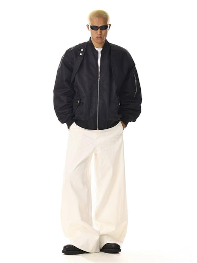 Asymmetric Structured Bomber Jacket Korean Street Fashion Jacket By MEBXX Shop Online at OH Vault