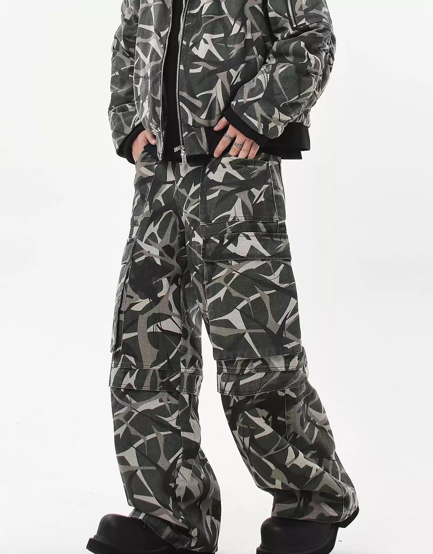 Camouflage Pattern Straight Jeans Korean Street Fashion Jeans By Blacklists Shop Online at OH Vault