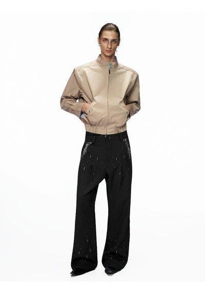 Stand Collar Striped Boxy Jacket Korean Street Fashion Jacket By Argue Culture Shop Online at OH Vault
