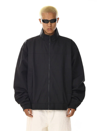 Solid Clean Fit Full-Zip Jacket Korean Street Fashion Jacket By MEBXX Shop Online at OH Vault