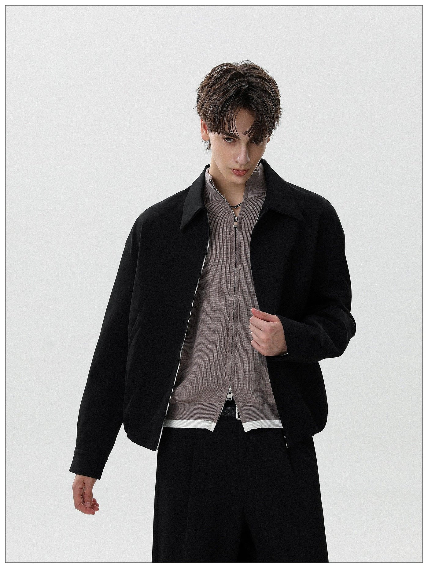 Clean Fit Zipped Jacket Korean Street Fashion Jacket By Mr Nearly Shop Online at OH Vault