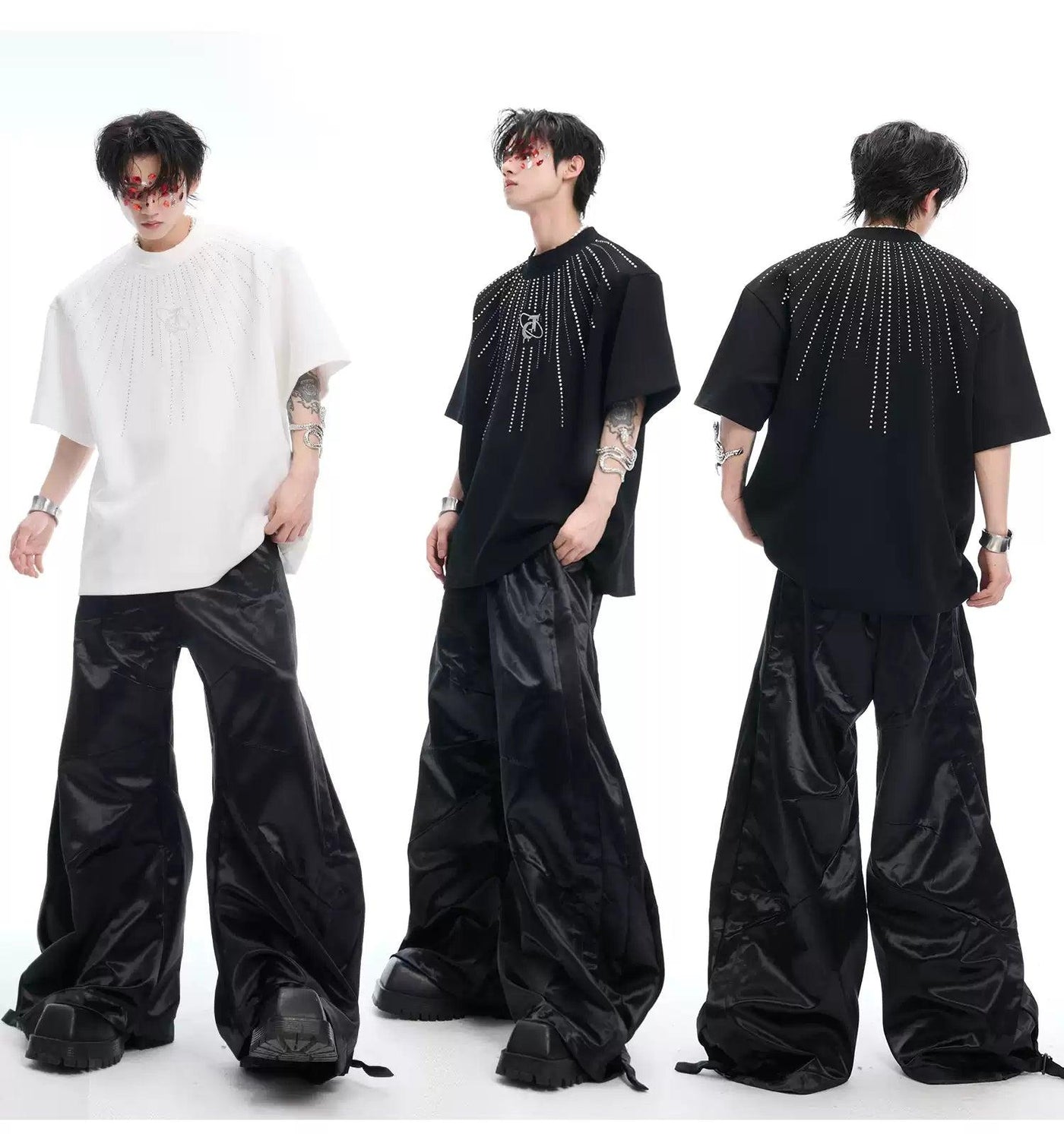 Bead Lined T-Shirt Korean Street Fashion T-Shirt By Argue Culture Shop Online at OH Vault