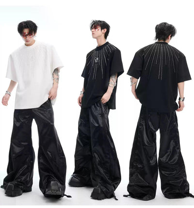 Bead Lined T-Shirt Korean Street Fashion T-Shirt By Argue Culture Shop Online at OH Vault
