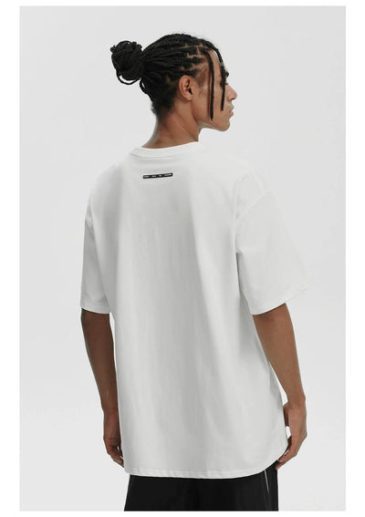 Minimal Logo Detail T-Shirt Korean Street Fashion T-Shirt By Lost CTRL Shop Online at OH Vault