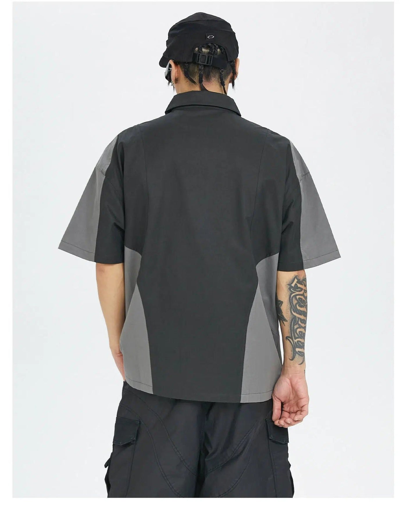 Spliced and Zipped Shirt Korean Street Fashion Shirt By Face2Face Shop Online at OH Vault