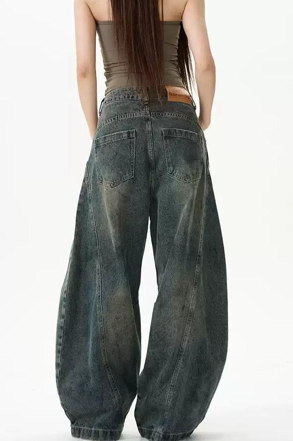 Wide Leg Versatile Jeans Korean Street Fashion Jeans By 77Flight Shop Online at OH Vault