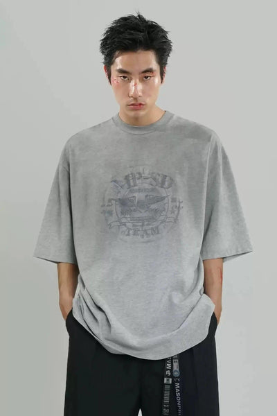 Washed Embroidered Logo T-Shirt Korean Street Fashion T-Shirt By Mason Prince Shop Online at OH Vault