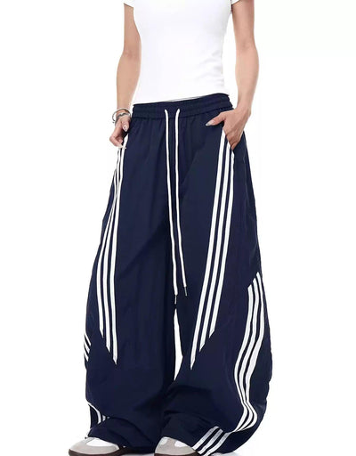 Drawstring Striped Lines Track Pants Korean Street Fashion Pants By Blacklists Shop Online at OH Vault