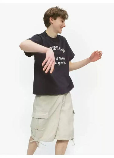 Basic Drawstring Cargo Shorts Korean Street Fashion Shorts By Country Moment Shop Online at OH Vault