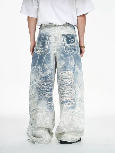 3D Print Detail Effect Pants Korean Street Fashion Pants By PeopleStyle Shop Online at OH Vault