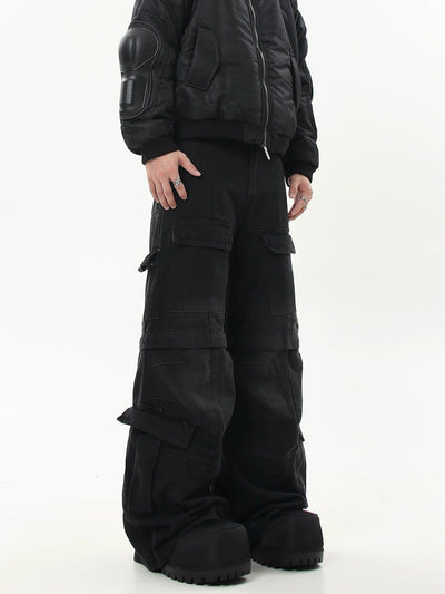 Detachable Multiple Flap Pockets Jeans Korean Street Fashion Jeans By Blacklists Shop Online at OH Vault