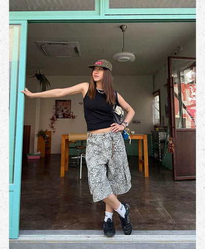 Animal Print Cargo Shorts Korean Street Fashion Shorts By Made Extreme Shop Online at OH Vault