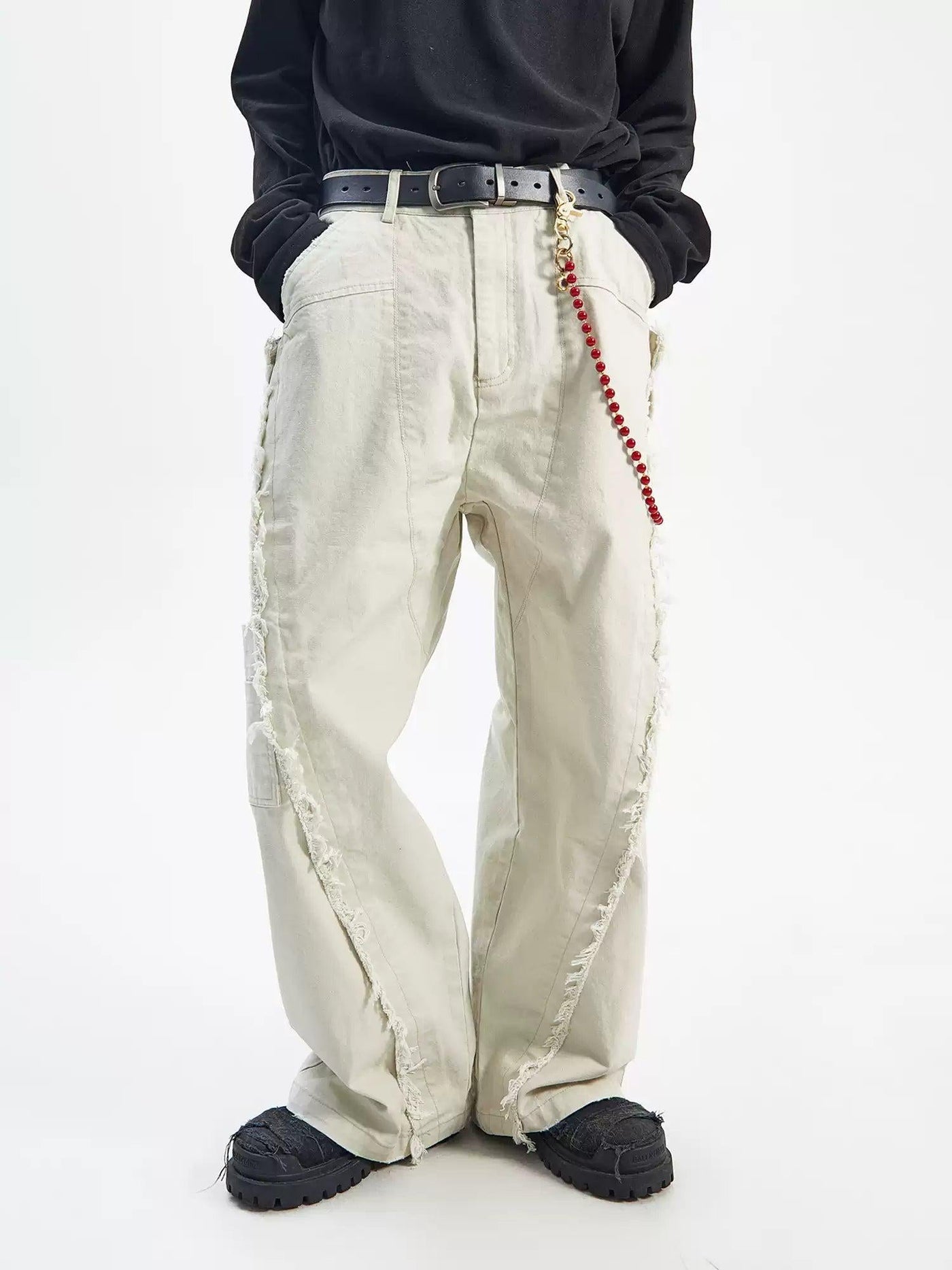 Casual Stitched Tassel Pants Korean Street Fashion Pants By Ash Dark Shop Online at OH Vault