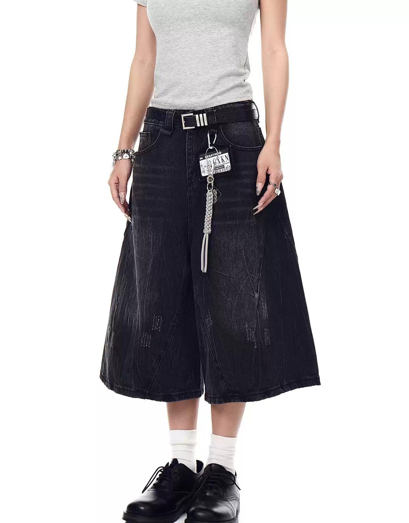 Subtle Grunge Denim Shorts Korean Street Fashion Shorts By Blacklists Shop Online at OH Vault