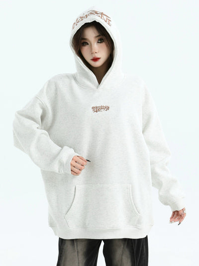 Basic Embroidered Oversized Hoodie Korean Street Fashion Hoodie By INS Korea Shop Online at OH Vault