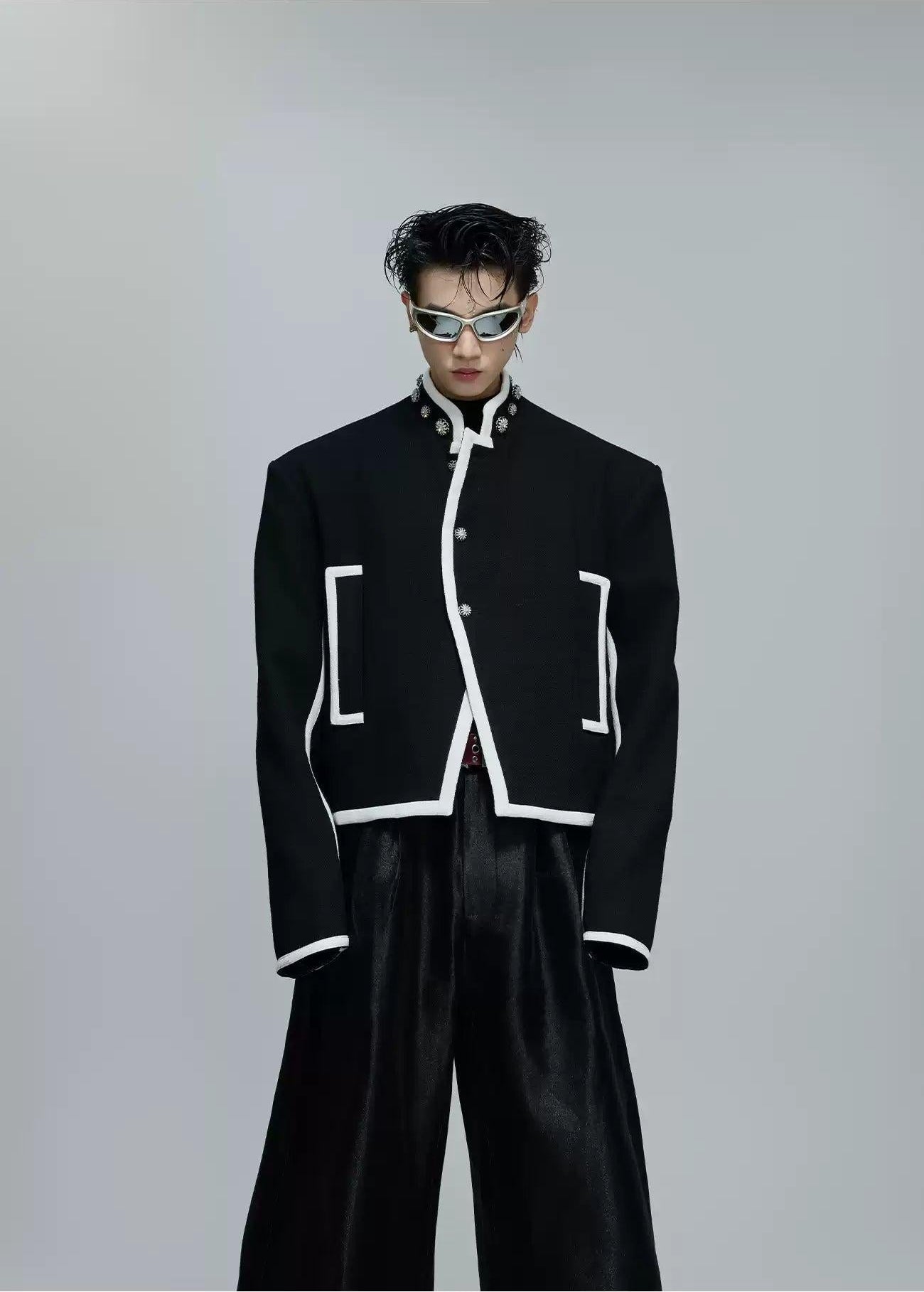 Outline Contrast Boxy Blazer Korean Street Fashion Blazer By Argue Culture Shop Online at OH Vault