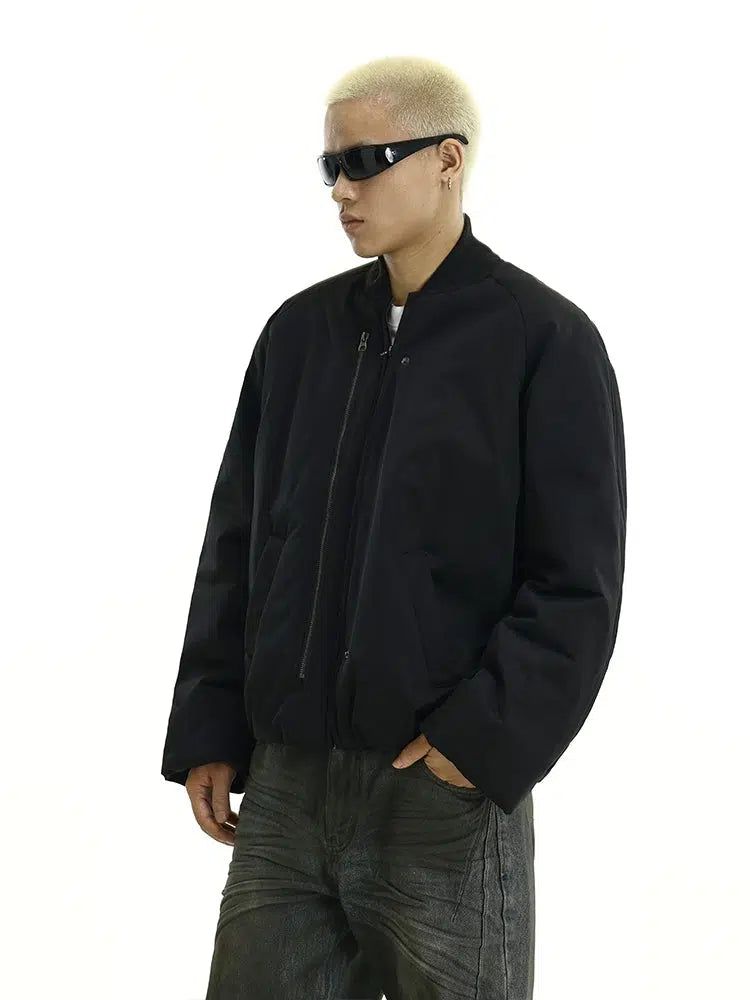 Plain Color Zipped Detail Jacket Korean Street Fashion Jacket By MEBXX Shop Online at OH Vault