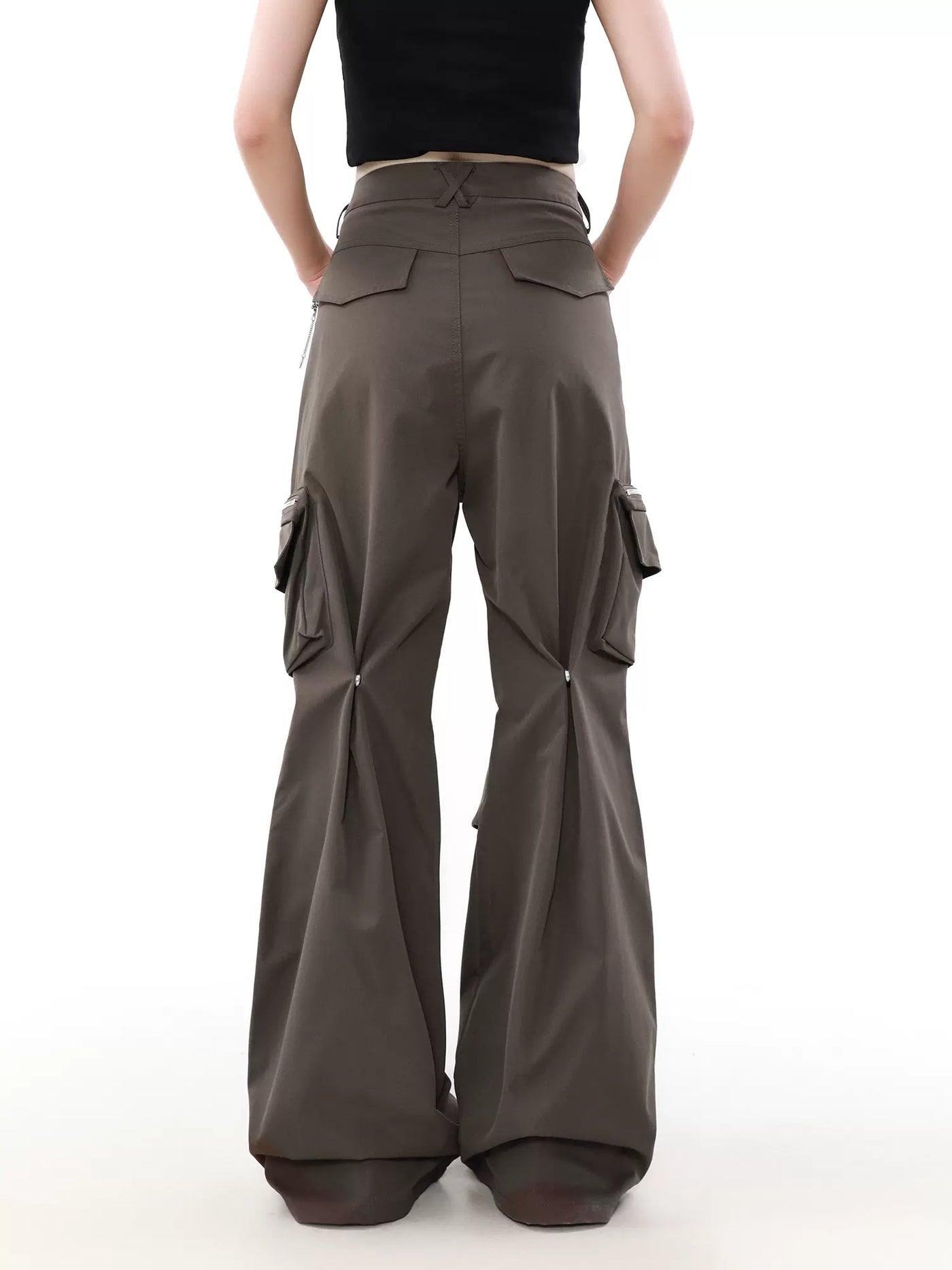 Cinched Back Detail Pants Korean Street Fashion Pants By Mr Nearly Shop Online at OH Vault