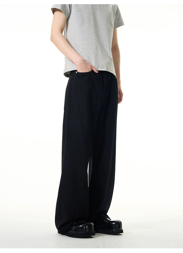 Clean Fit Loose Wide Pants Korean Street Fashion Pants By 77Flight Shop Online at OH Vault