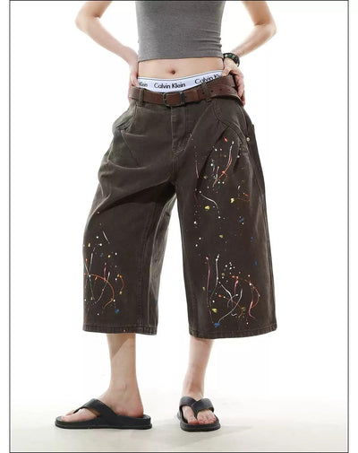 Color Paint Splatters Denim Shorts Korean Street Fashion Shorts By Mr Nearly Shop Online at OH Vault