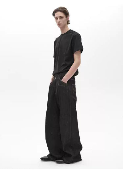 Buttoned Loose Leg Fit Jeans Korean Street Fashion Jeans By Pioneer of Heroism Shop Online at OH Vault