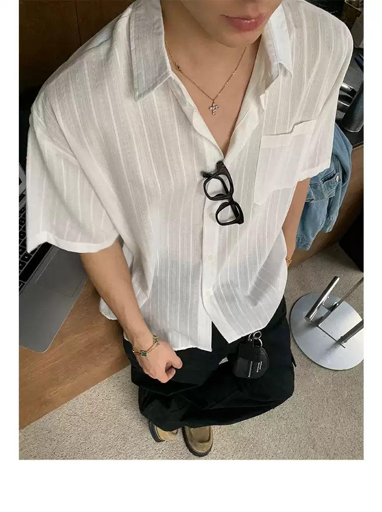Clean Fit Front Pocket Shirt Korean Street Fashion Shirt By Poikilotherm Shop Online at OH Vault