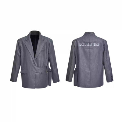 Metallic Back Print Blazer Korean Street Fashion Blazer By Argue Culture Shop Online at OH Vault