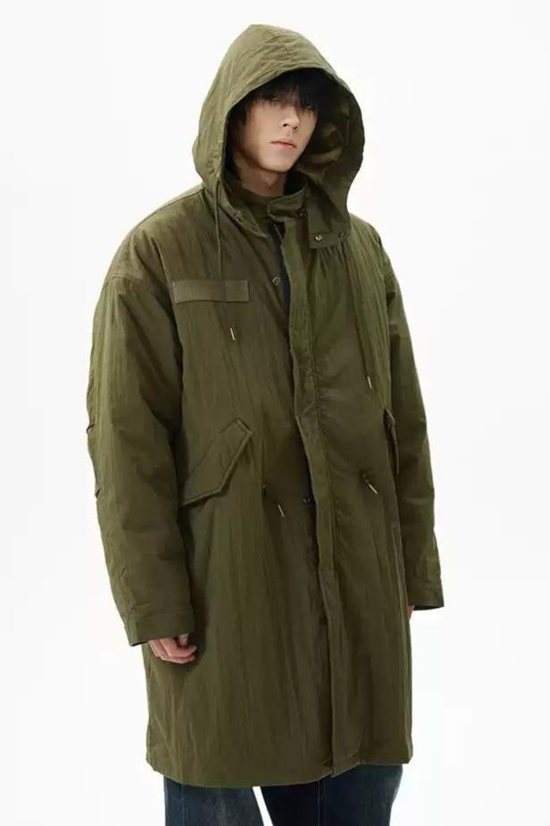 Detachable Liner Hooded Long Coat Korean Street Fashion Long Coat By 77Flight Shop Online at OH Vault