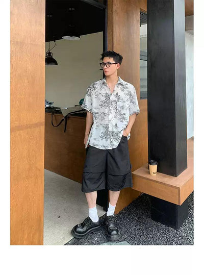 Front Pocket Print Shirt Korean Street Fashion Shirt By Poikilotherm Shop Online at OH Vault